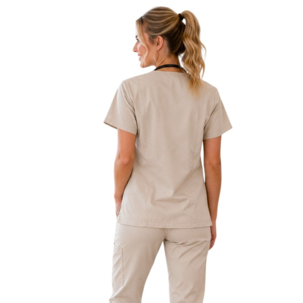 All Heart Biege Scrubs Top, S - Picture 2 of 7
